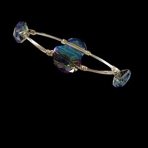 Iridescent Wire Wrapped Bracelet